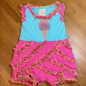NWOT Lemon Loves Lime Ruffled Ice Cream Body Suit